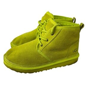 UGG Neumel Chukka‎ Boot Neon Chartreuse key lime Green Suede Lace Up Booties